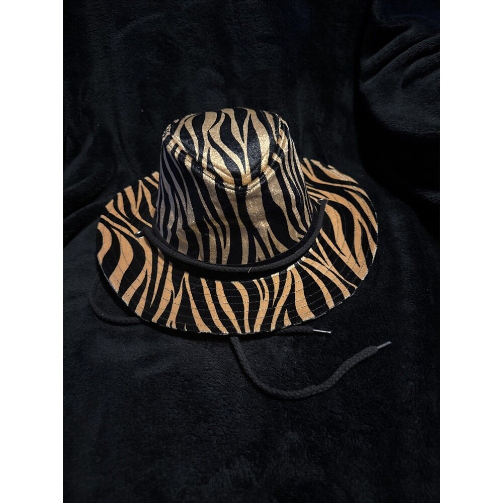 GOHCCI Tiger Print Bucket Hat Brown Black Animal Print Women